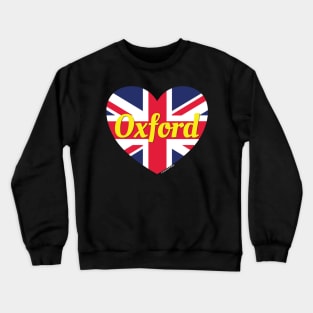 Oxford England UK British Flag Heart Crewneck Sweatshirt